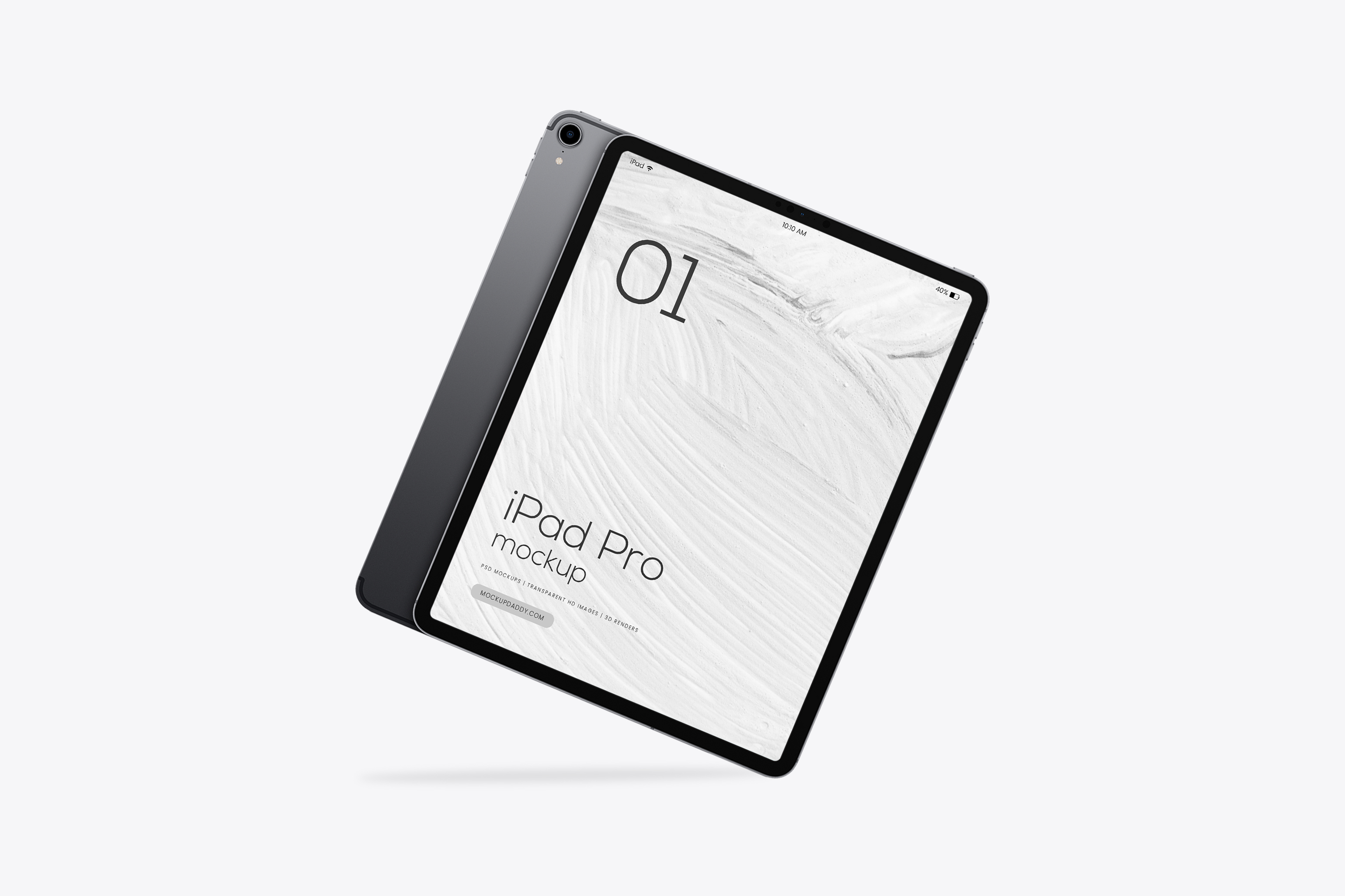 iPad Pro 12.9 inch Space Grey Front and Back Mockup