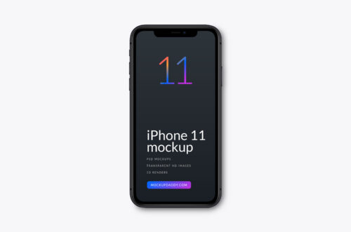 Black iPhone 11 Front Mockup