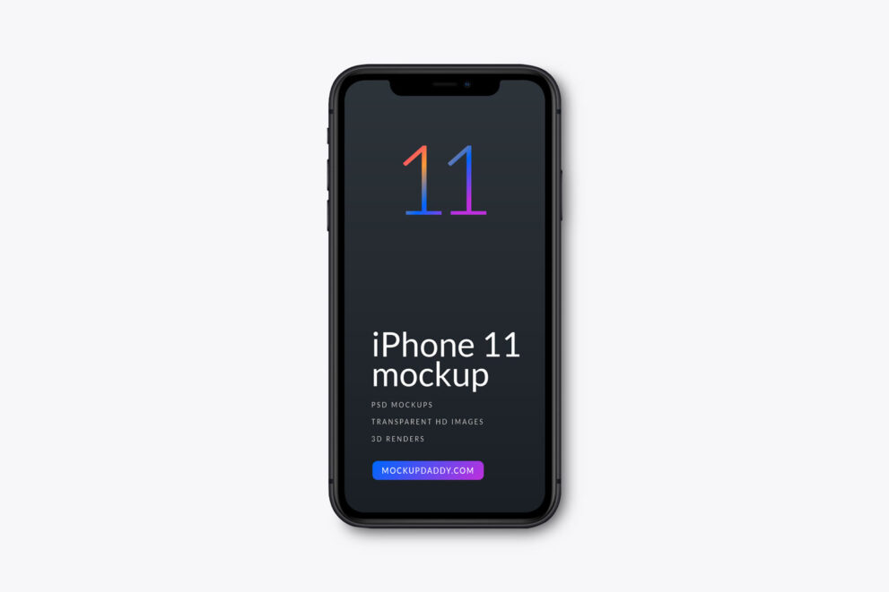 Black iPhone 11 Front Mockup