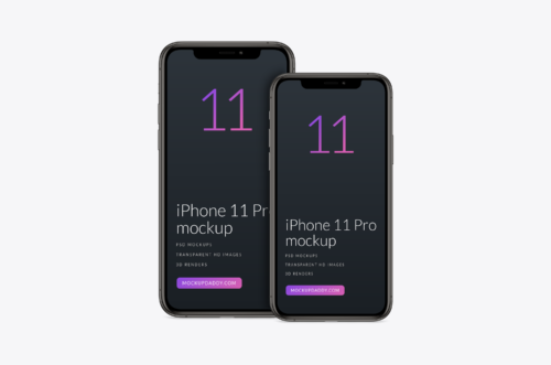 Free Apple iPhone 11 Pro and Max Mockup