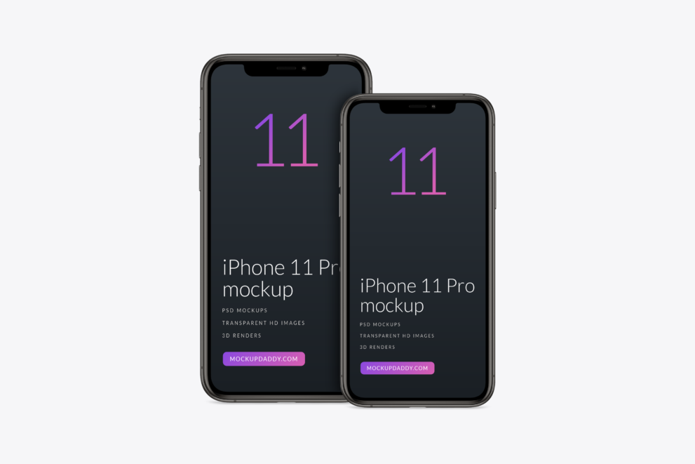 Free Apple iPhone 11 Pro and Max Mockup