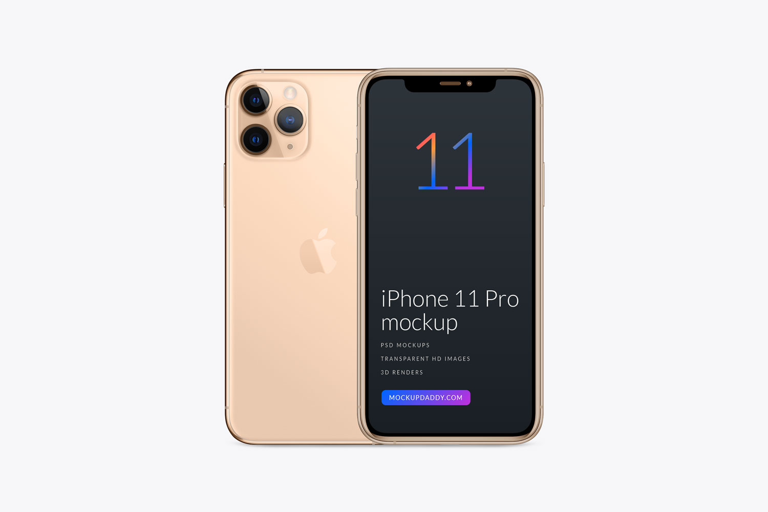 Download iPhone 11 Pro Clay Mockup Front & Back - Mockup Daddy