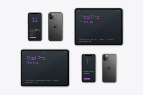 Free iPad Pro 2019 and iPhone 11 Mockup