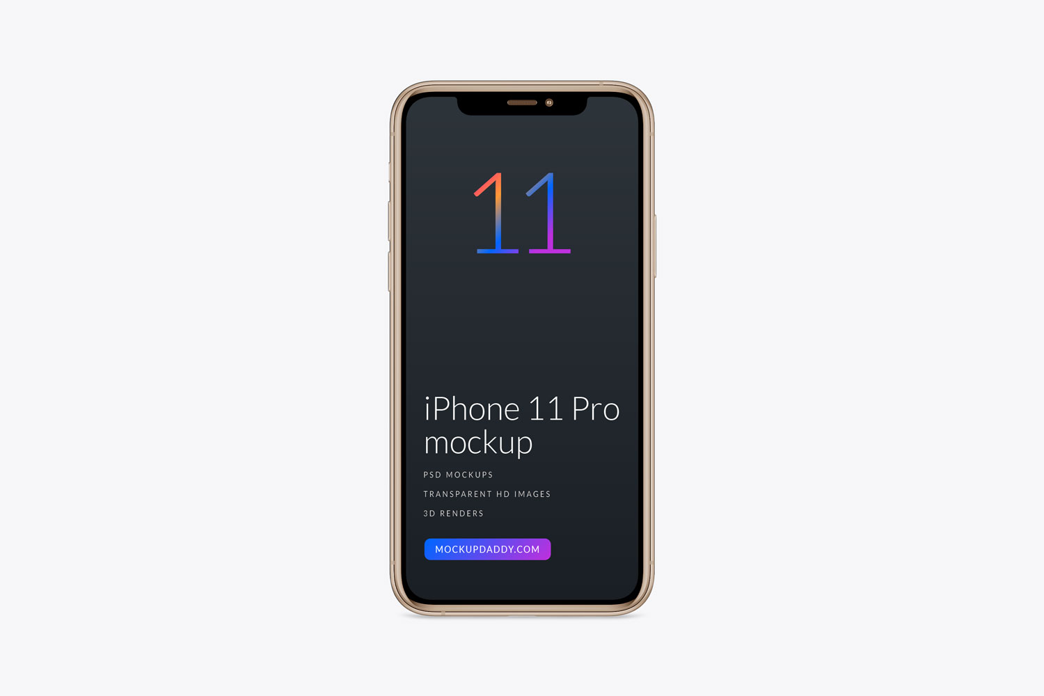 Gold-iPhone-11-pro-Mockup Front