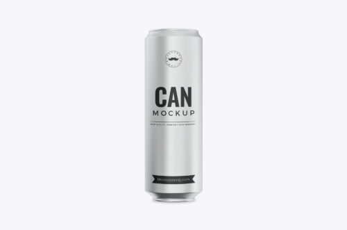 Long Soft Drink Can Mockup Front