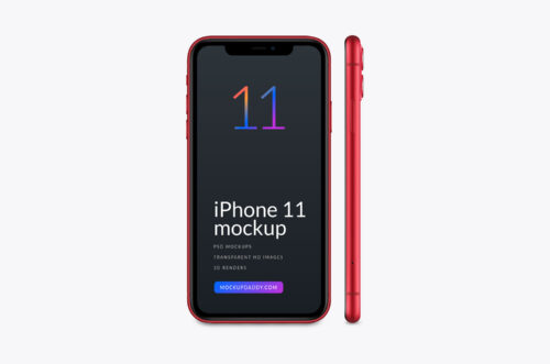 Red Color iPhone 11 Mockup