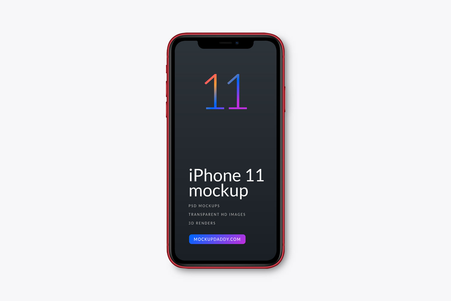 Red Color iPhone 11 front Mockup