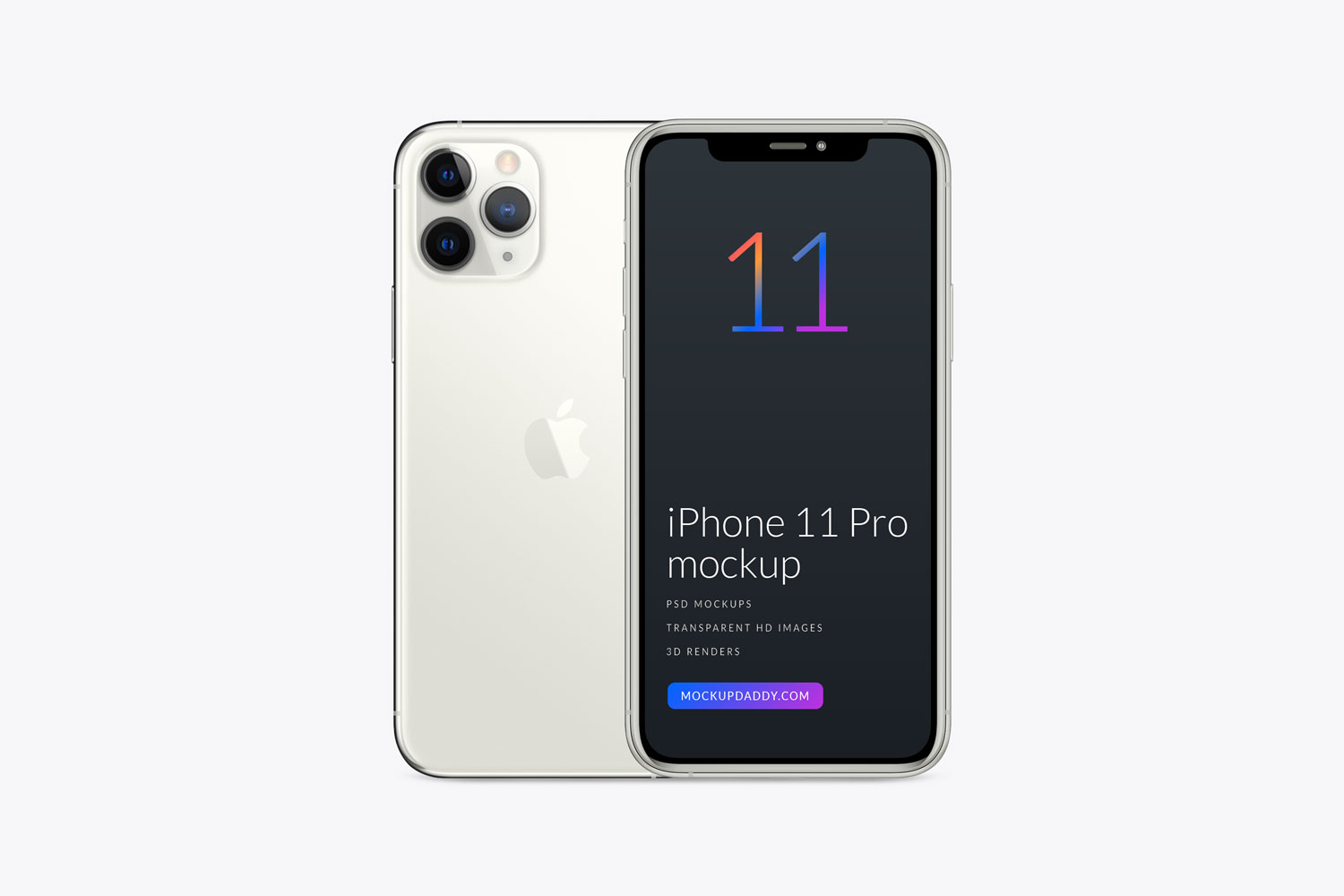 Silver-iPhone-11-pro-Psd-Mockup