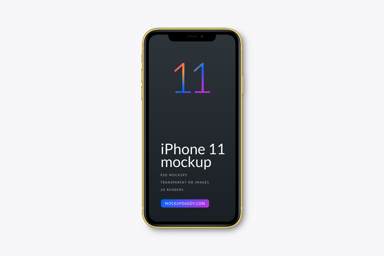 Yellow iPhone 11 Front Mockup