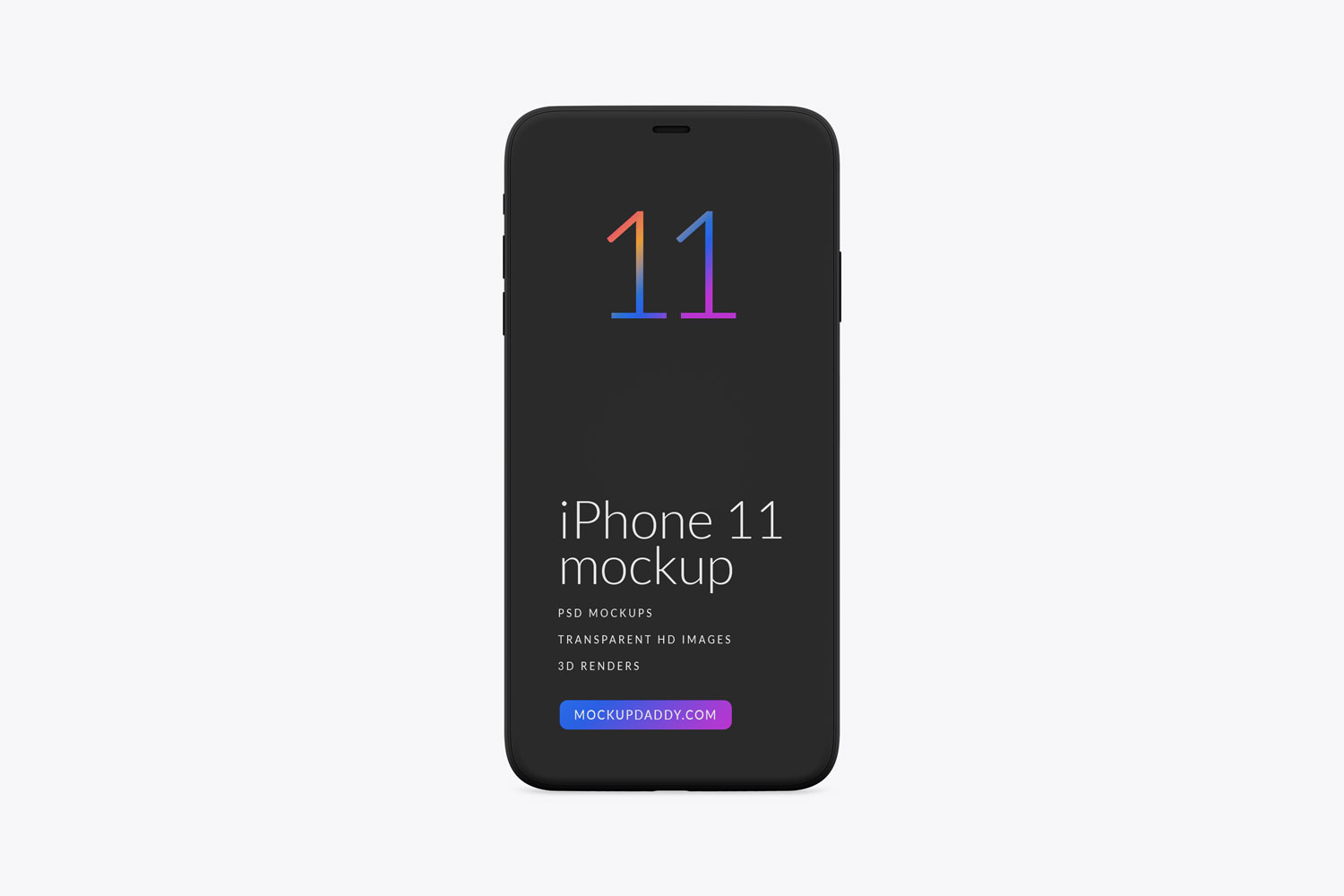 iPhone 11 Clay Pro front Black Mockup