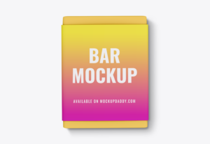 Chocolate Bar Wrapper Psd Mockup in yellow color