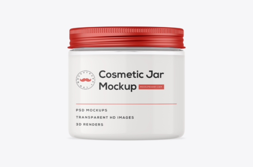 Cosmetic Clear Jar Mockup Front