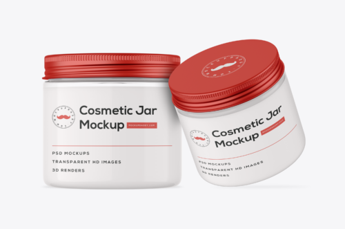 Cosmetic Clear Jar Mockup Psd