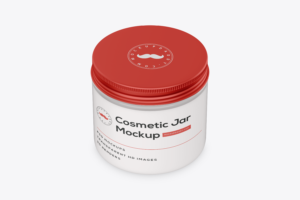 Cosmetic Clear Jar Mockup Top
