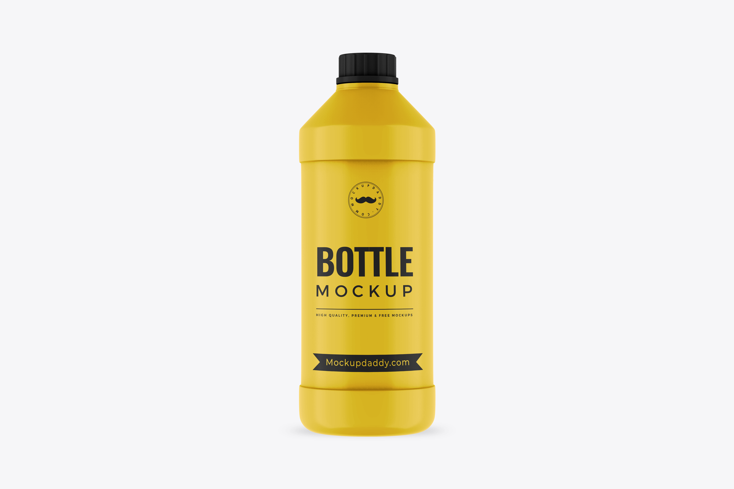 Mockup of a plastic bottle for detergent on a white background
