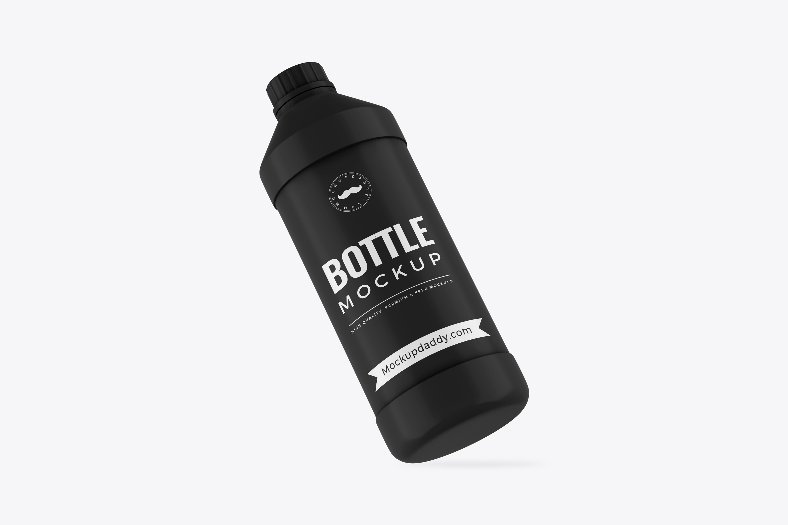 Black Detergent Bottle Mockup with white text 