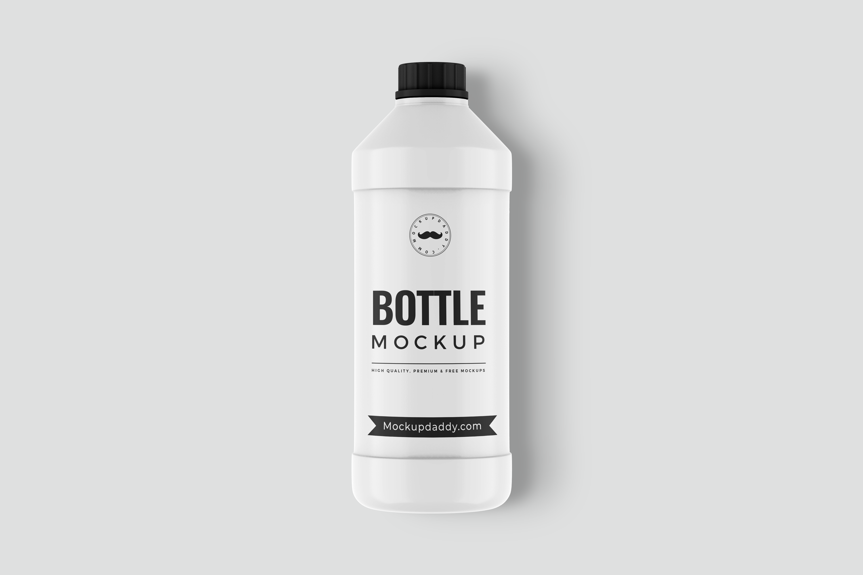  White detergent bottle packaging mockup with customizable label