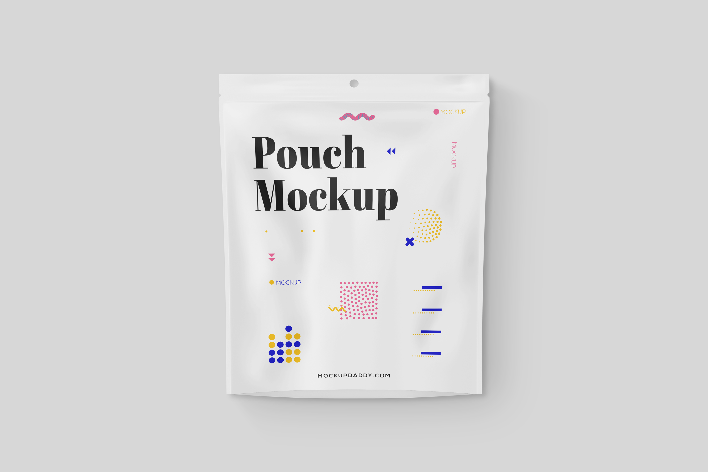 Mockup of a blank stand-up pouch with spout on white background