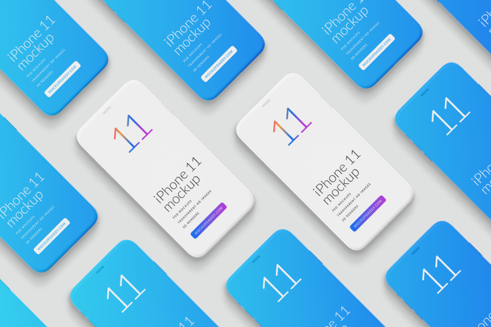 Flat iPhone 11 Mockup - Mockup Daddy