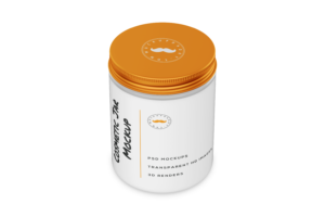 Large Cosmetic Clear Jar Mockup Top