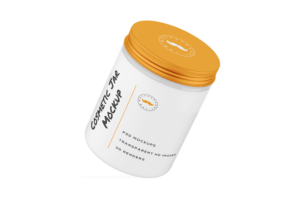 Large Floating Cosmetic Clear Jar Mockup