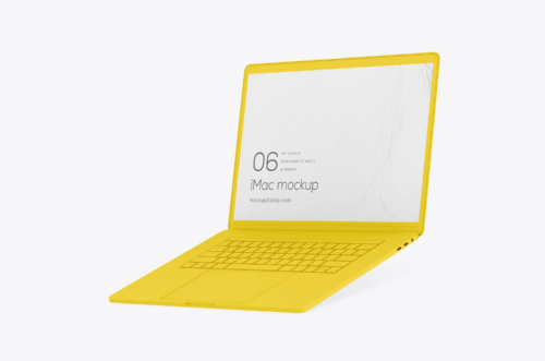 Mac Pro Floating Yellow Mockup