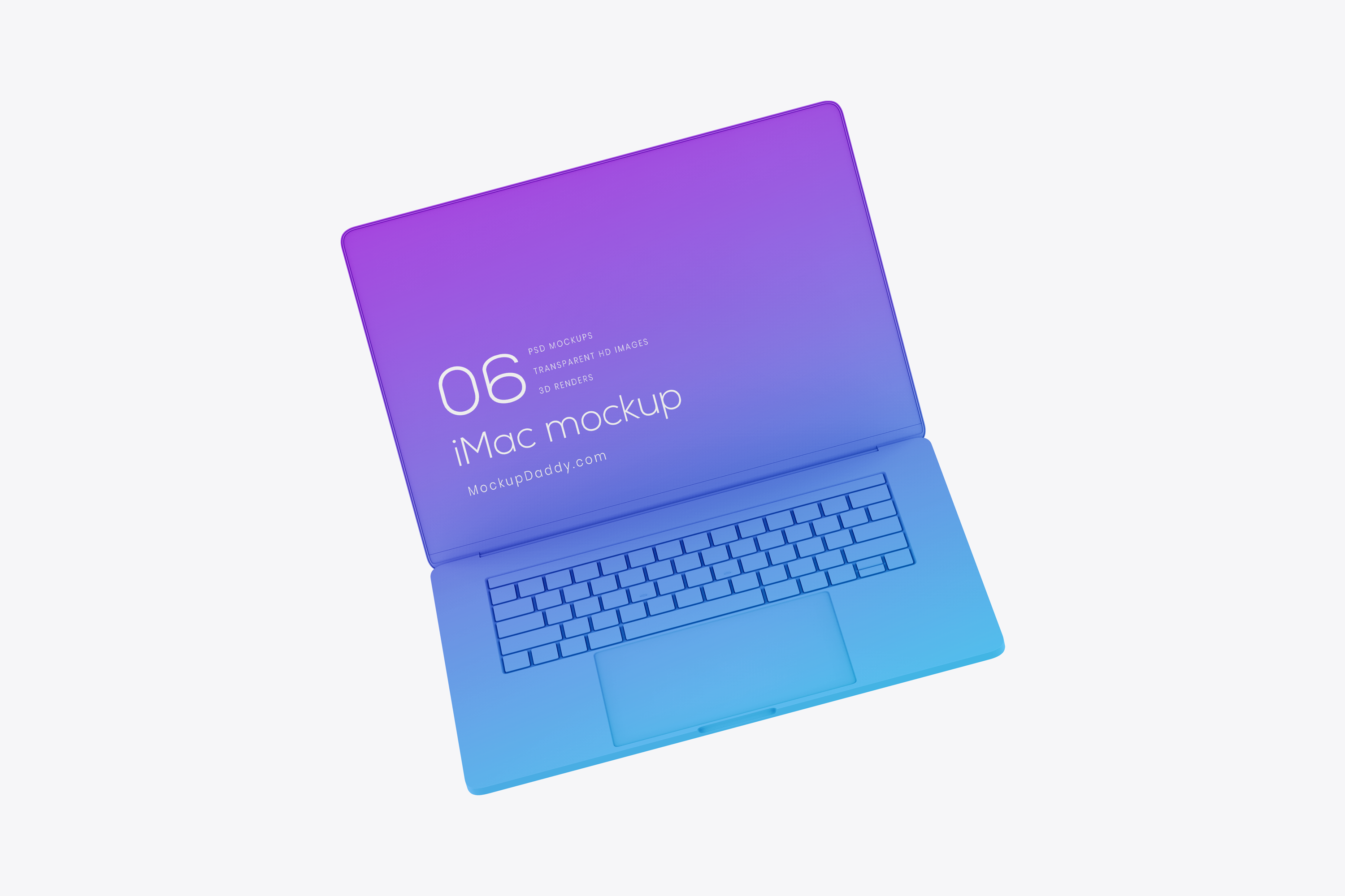 Macbook Pro Floating Clay 4K Mockup