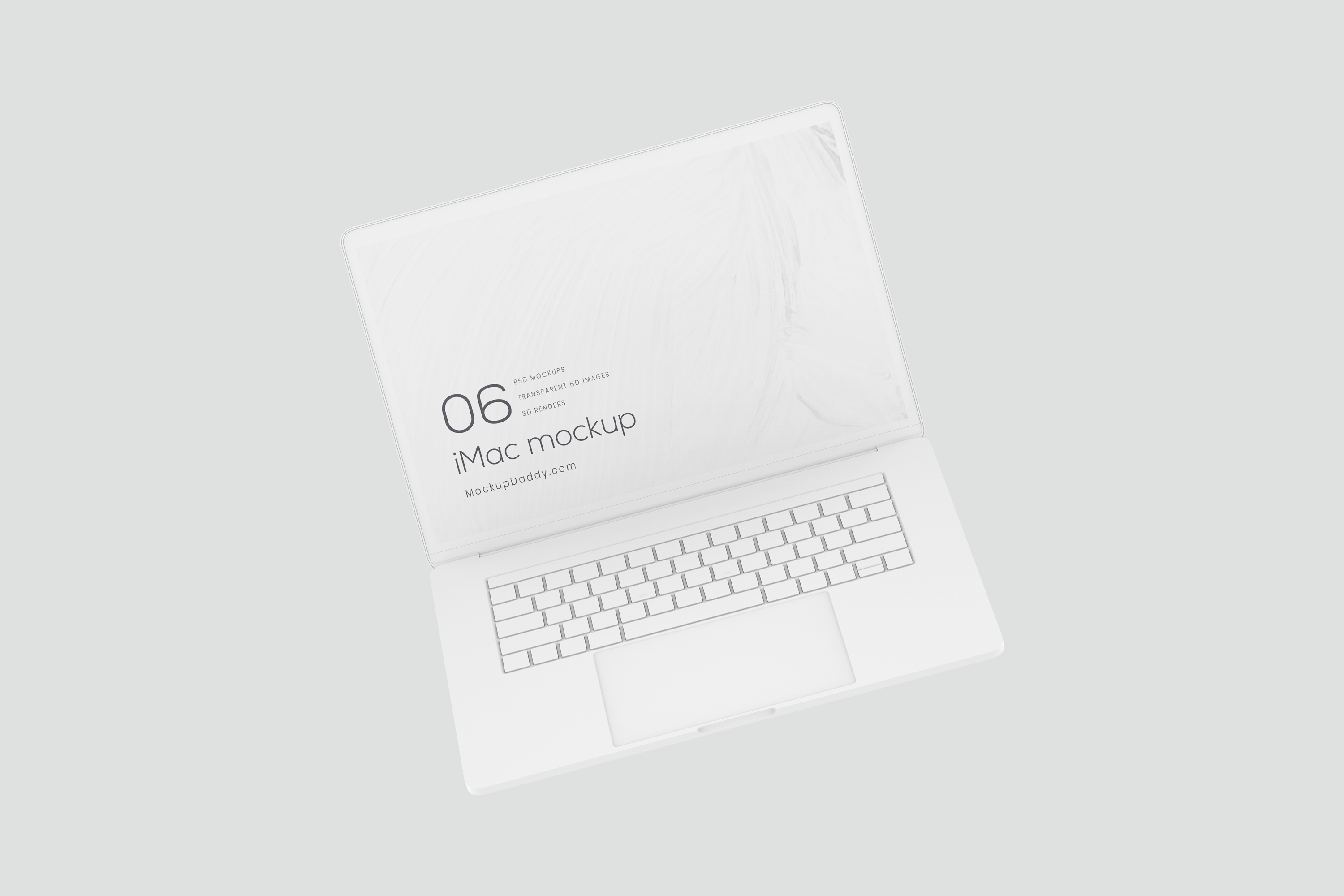 Macbook Pro Floating White Mockup