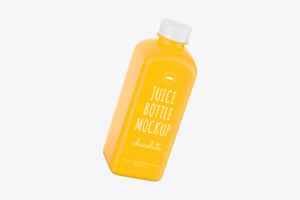 Mango Juice Bottle Floating Mockup