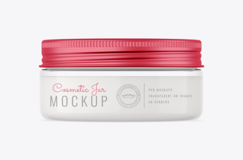 Mini Cosmetic Clear Jar Mockup Front