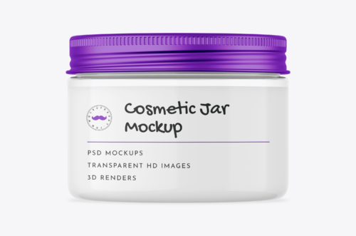 Regular Cosmetic Clear Jar Mockup