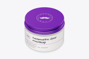 Regular Cosmetic Clear Jar Mockup Top