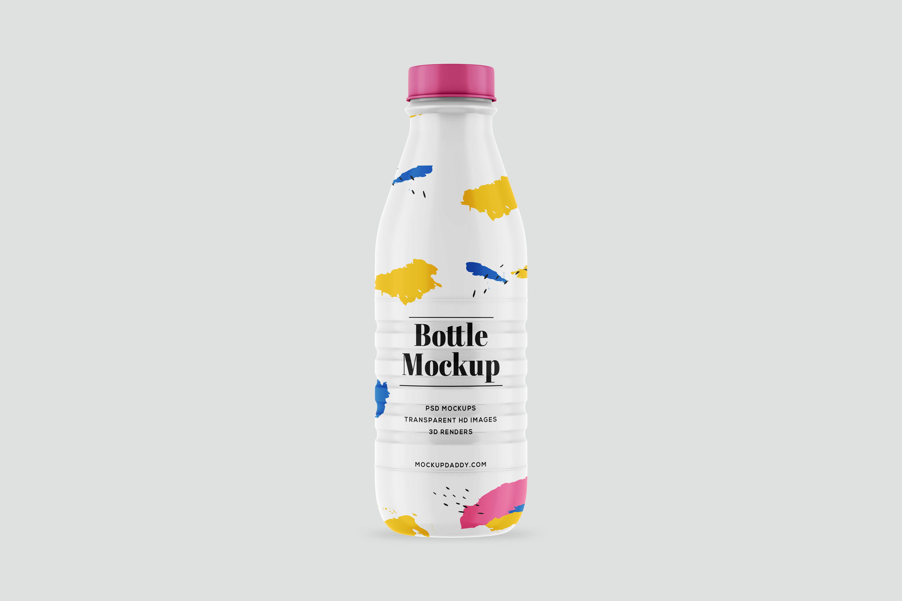 white Smoothie Bottle Mockup from the Front side
