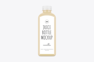 Vanilla Smoothie Bottle Mockup from the Front side