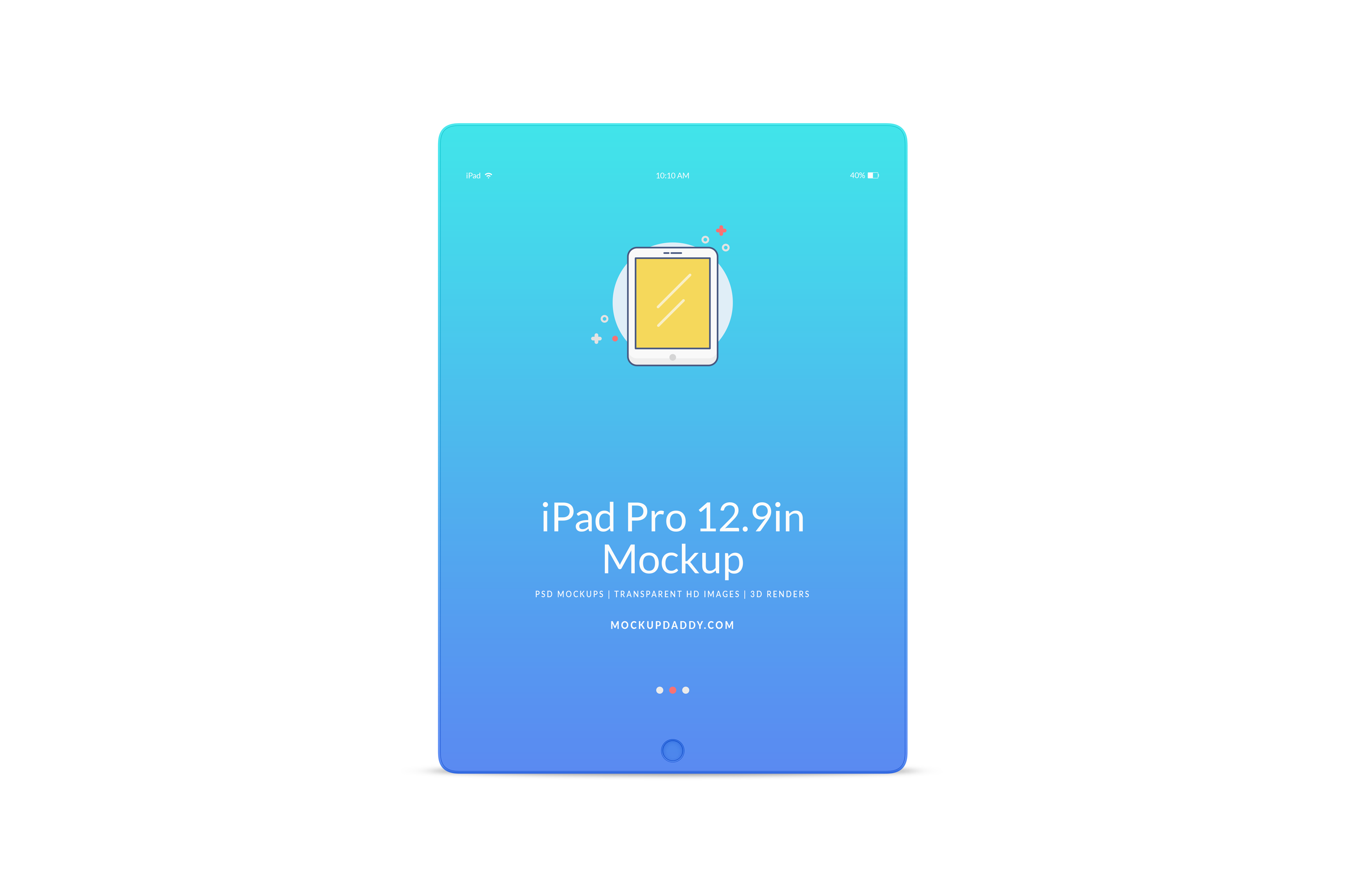 iPad Pro 12.9 inch Clay Mockup 01 Gradient