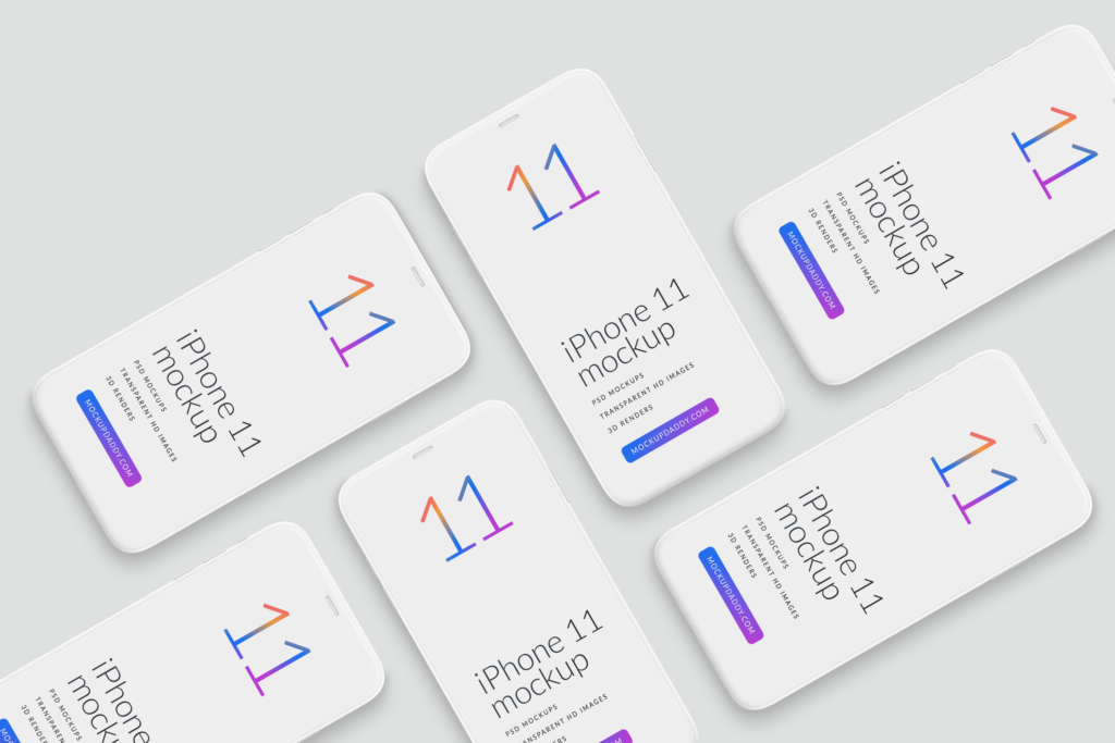 iPhone 11 Isometric App Design Mockup - Mockup Daddy