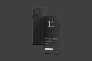 iPhone 11 Pro Black Clay Mockup 10