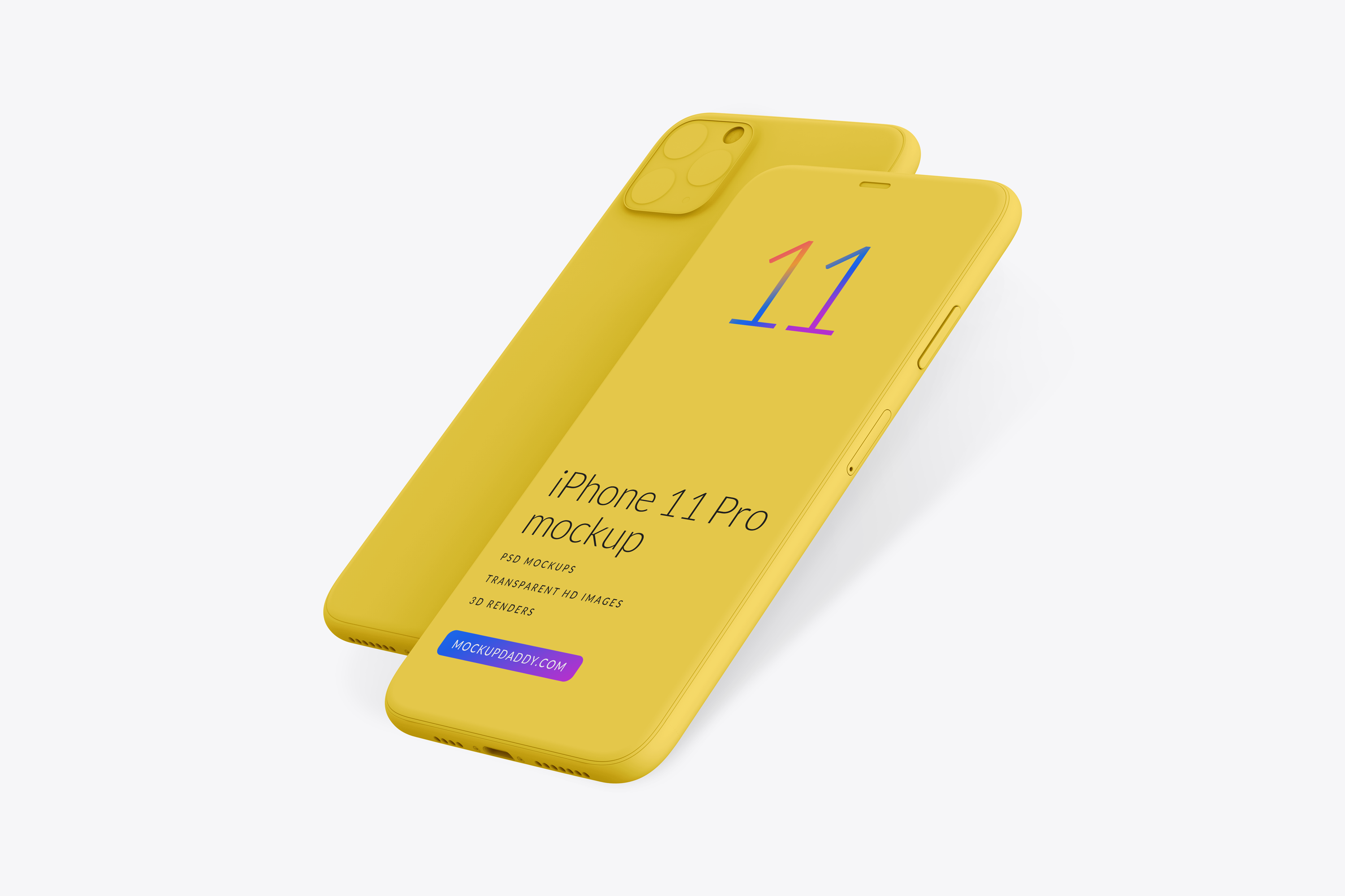 Download iPhone 11 Pro Clay Mockup 08 - Mockup Daddy
