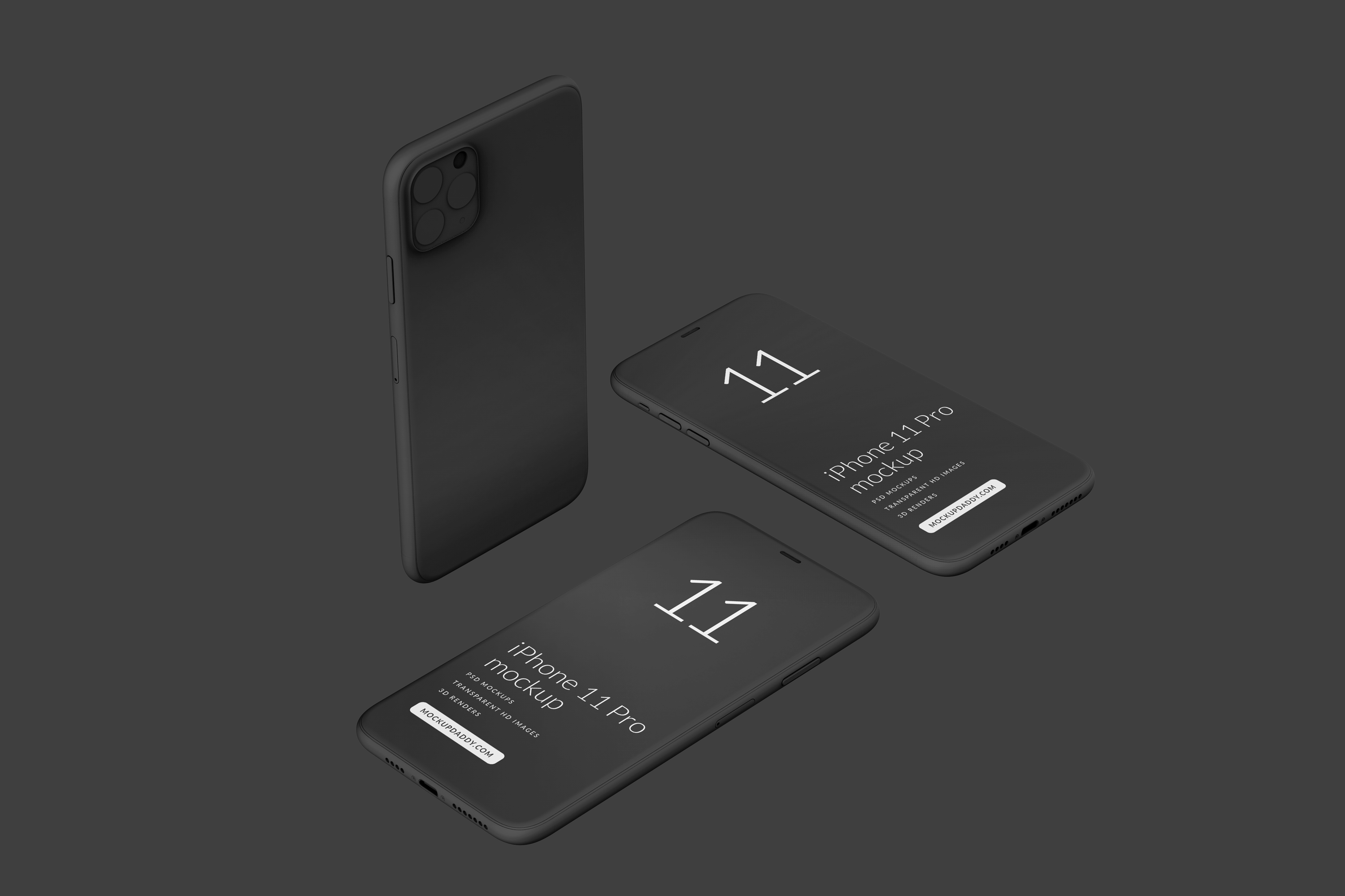 Download iPhone 11 Pro Isometric Clay Mockup 02 - Mockup Daddy