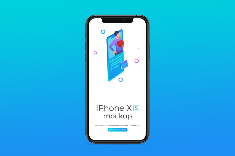 iPhone Xs Space Grey Psd Mockup 01