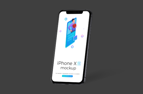 iPhone Xs Space Grey Psd Mockup 03