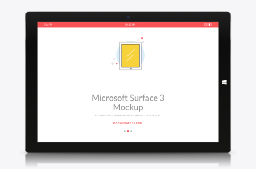 Microsoft Surface 3 Tablet Mockup