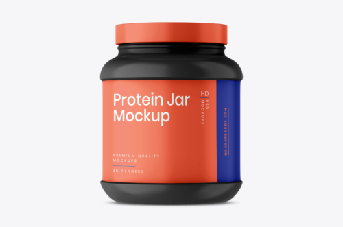 Protein Jar Psd Mockup Front