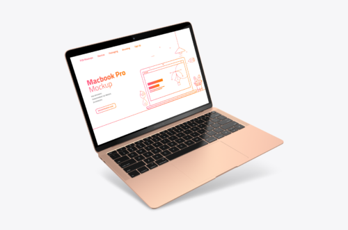Latest Macbook Air Gold Mockup Floating