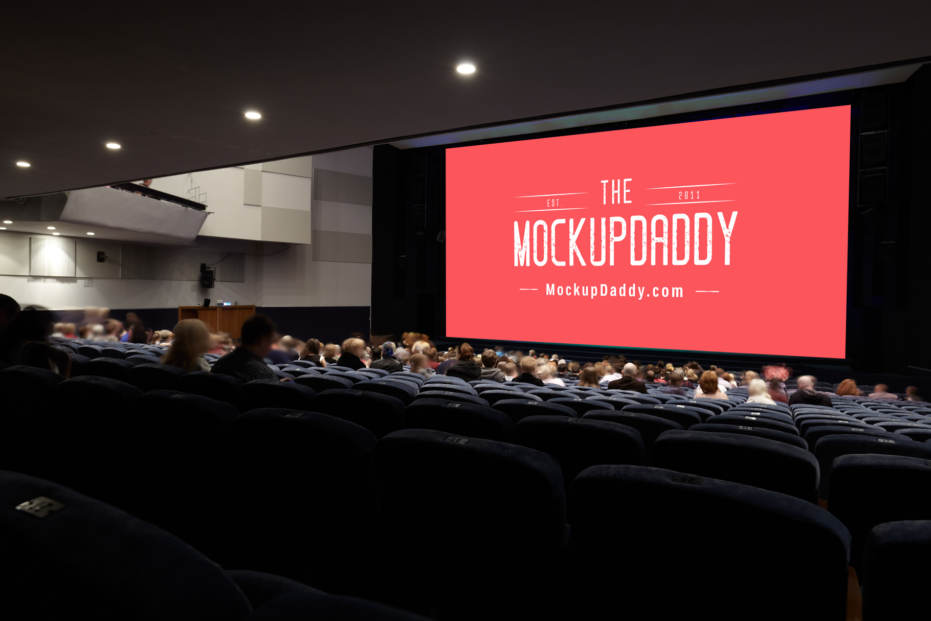 Download Free Cinema Screen Mockup - Mockup Daddy
