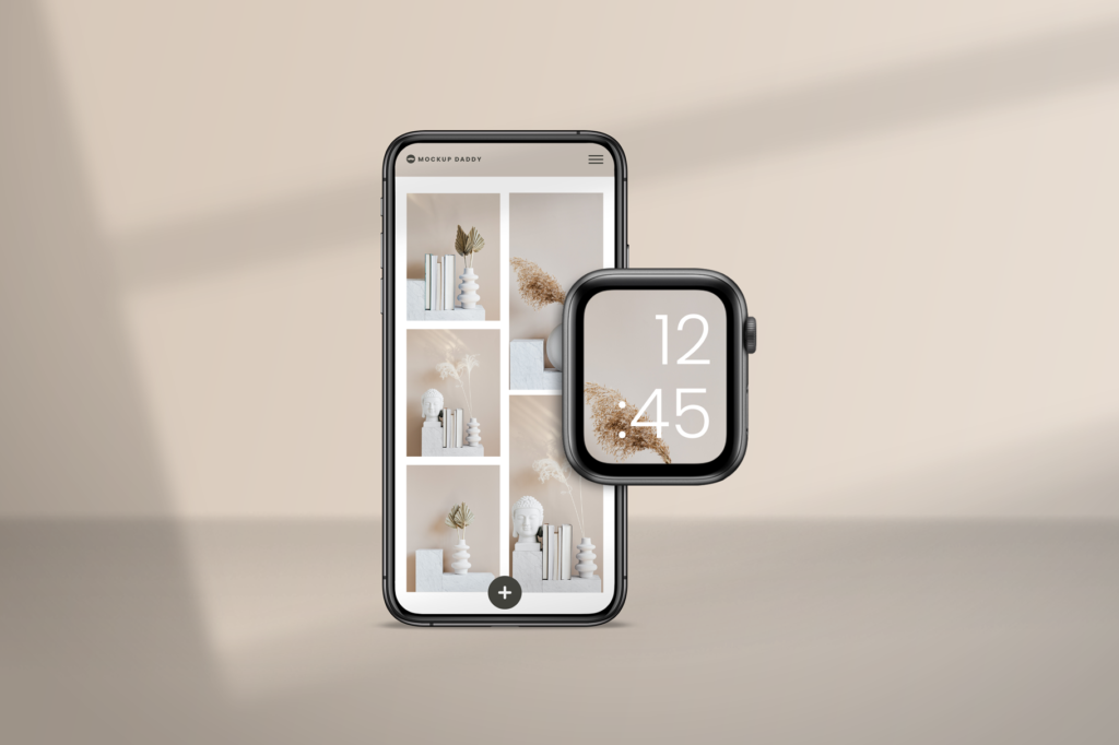 Responsive Devices Mockup - Apple iphone 11 and Watch 5
