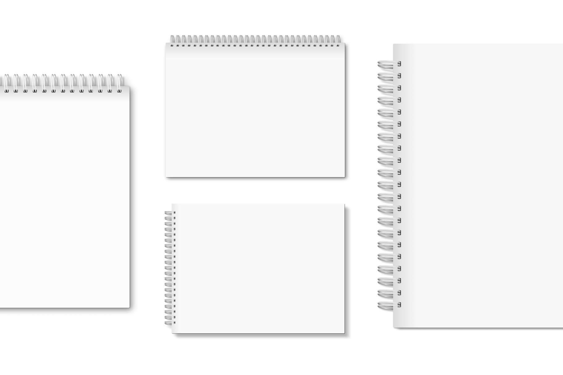 ealistic Mockup for Varied Spiral-Bound Products