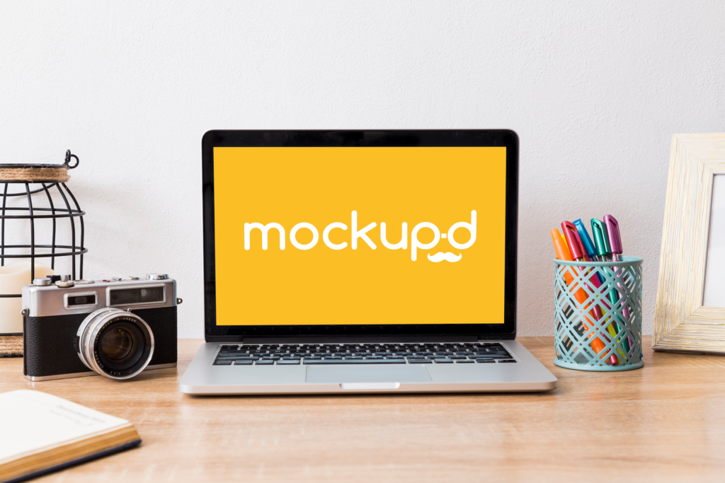 Download Workdesk Laptop Mockup - Mockup Daddy