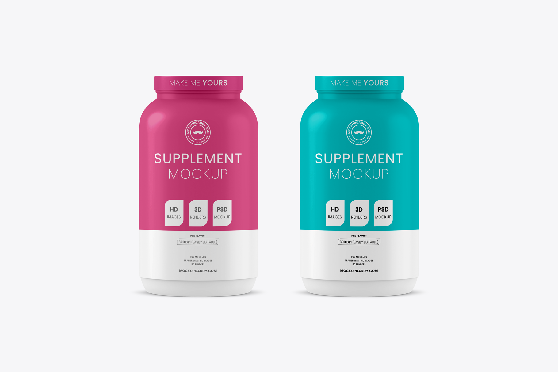 2 Lbs Supplement Powder Container Mockup 