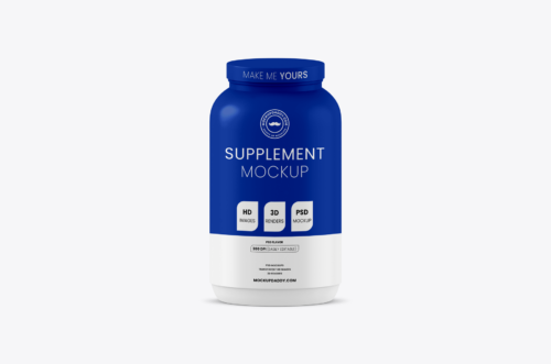2 Lbs Supplement Container Mockup Free